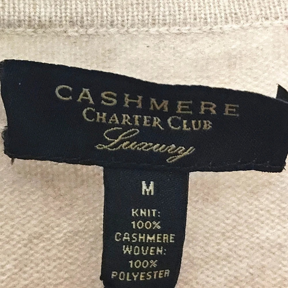 100% Cashmere Charter Club Striped Women's V-Neck Sweater Medium NWT Fringe Pink - Picture 4 of 9